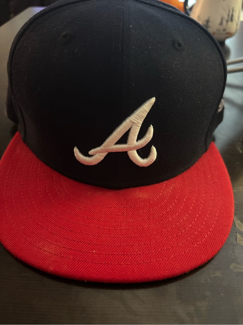 New Era Men’s Atlanta A-Logo Cap - Black & Red with White Embroidery